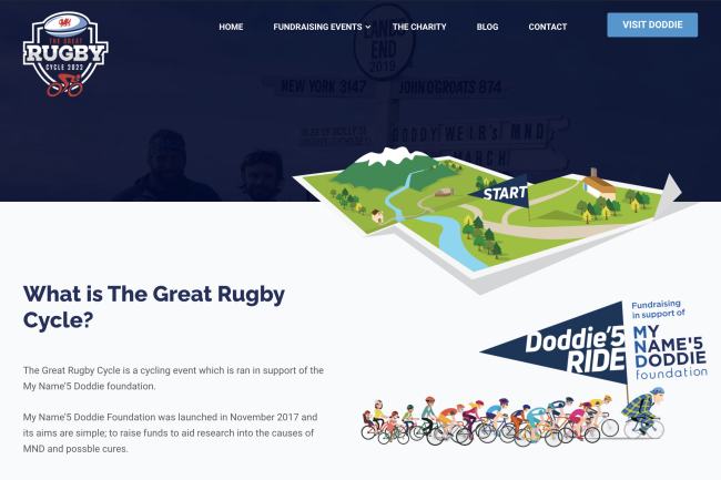 The Great Rugby Cycle 2022 Studio55 Website Web Design